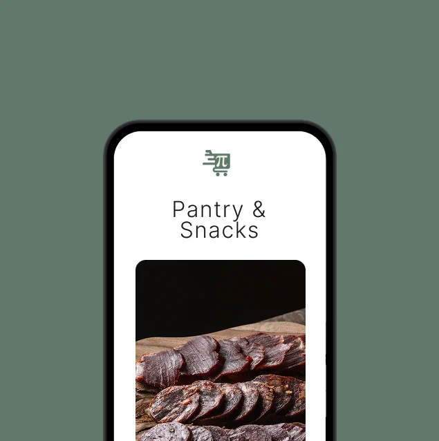 Pimarket pantry and snacks category showcase